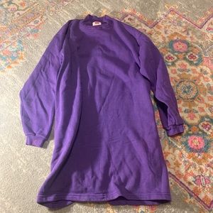 purple sweatshirt dress